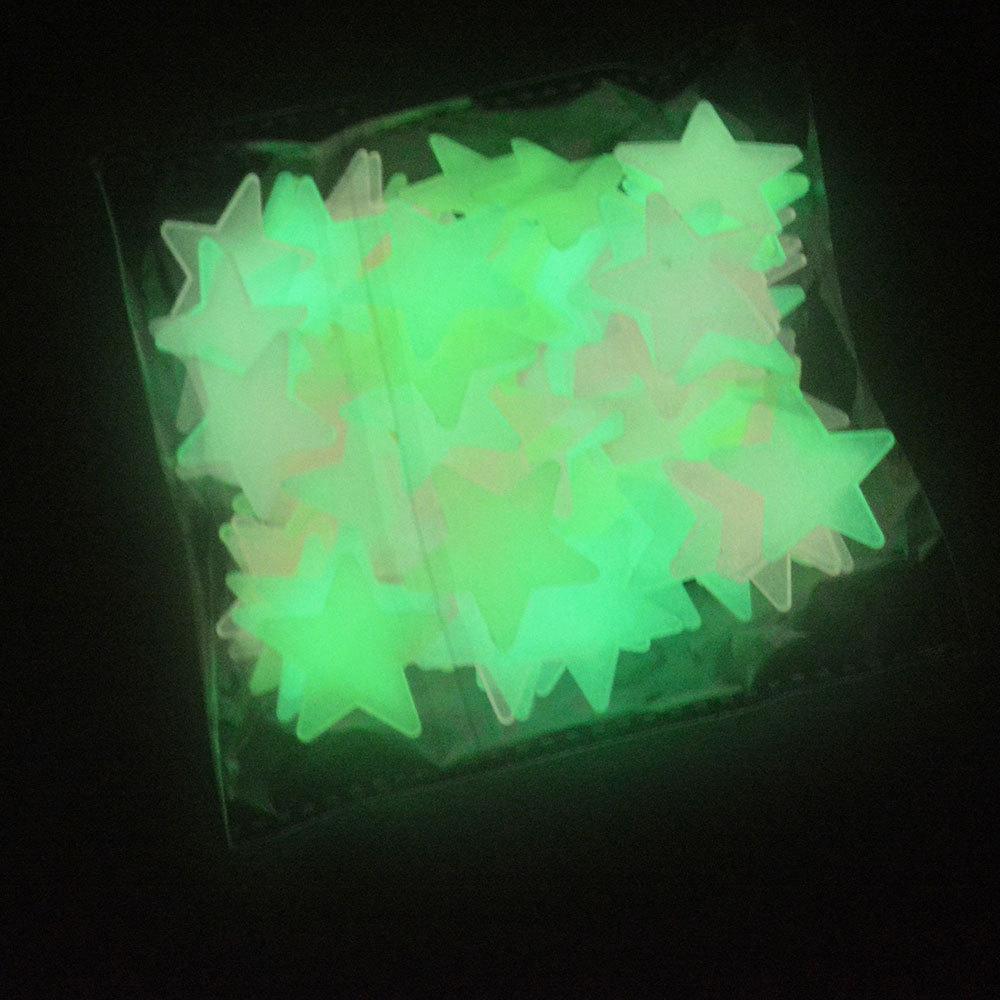 3D Glowing Star Wall Stickers - Fluorescent Room Decoration Decals