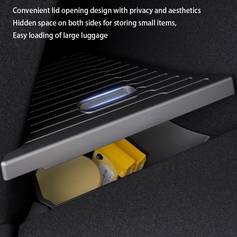 For Tesla Model Y Juniper 2025 TPE Rear Trunk Left Right Side Storage Box Tail Boot Organizer Partition Decoration Accessories