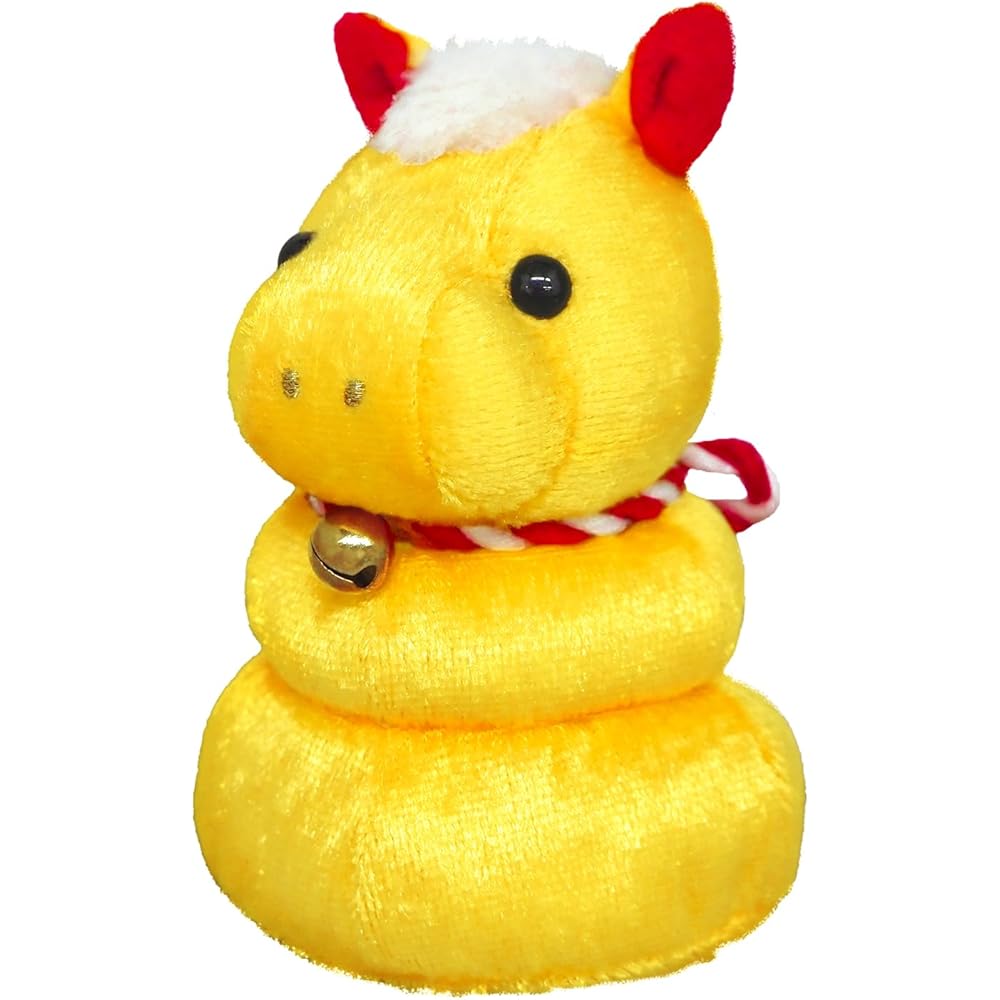 Sanei Boeki 2026 Year of the Horse Plush Toy Gold 7x6.5x10cm