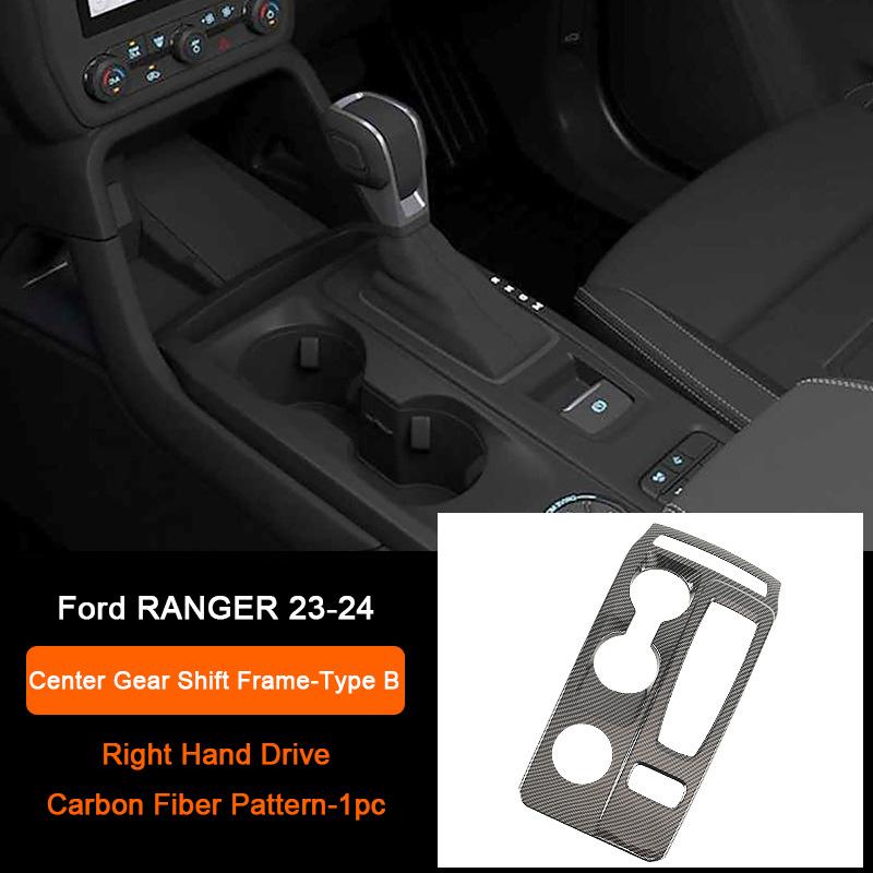 Carbon Fiber Interior Upgrade Overlay Covers For Ford Ranger Wildtrak T9 2023-2025 Rear Air Outlet Center Gear Shift Panel