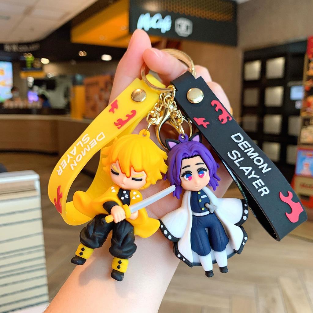 Keychain Pendant Anime Demon Slayer Kimetsu No Yaiba Kamado Tanjirou Double Sided HD Bag Pendant Gift For Fans Cosplay Props Jewelry Gift