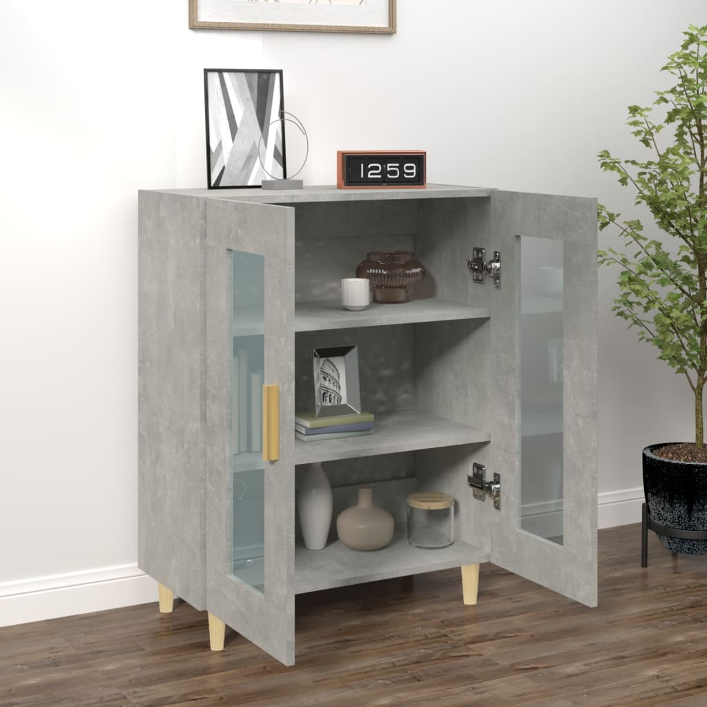 Vidaxl Szafka, Szarość Betonu, 69,5X34X90 Cm, Materiał Drewnopochodny