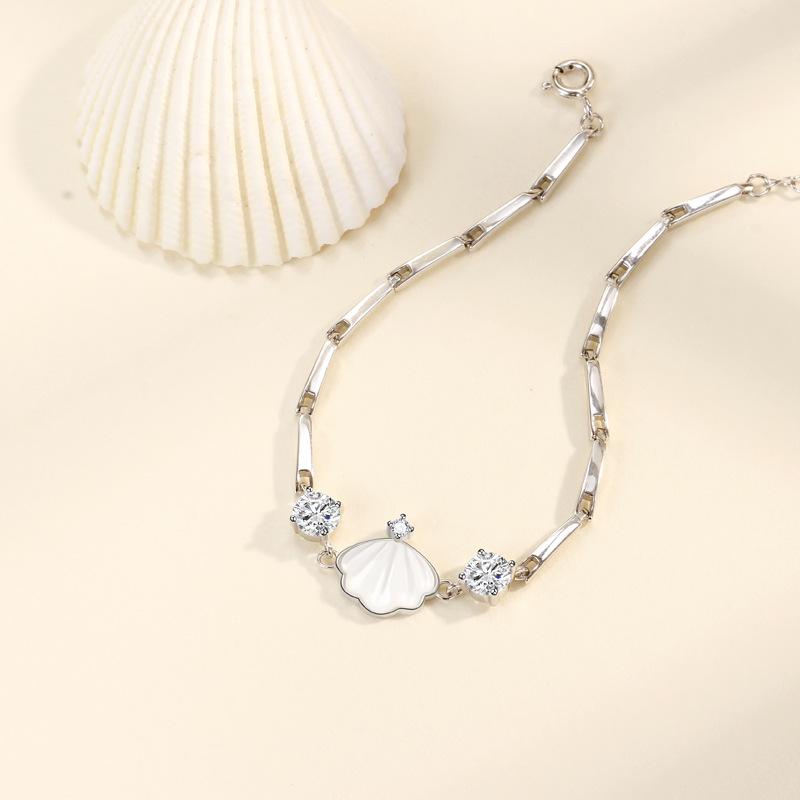Bamboo One Shell Bracelet Female Summer Internet Celebrity White Fritillary Bracelet Fashion Niche Girlfriend Hand Jewelry Ins