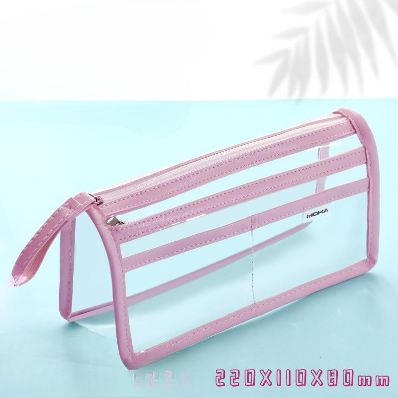 

Студенческая двухслойная прозрачная сумка для ручек для экзаменов, вместительная косметичка для вступительных экзаменов в колледж розовый