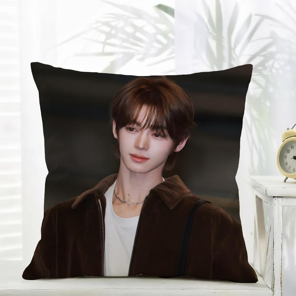 Casual Kpop Idol Fans Gift of HHANJIN Cushion Cover Daily Washable Linen Pillowcase Soft for Sofa Bed Home Room Decor