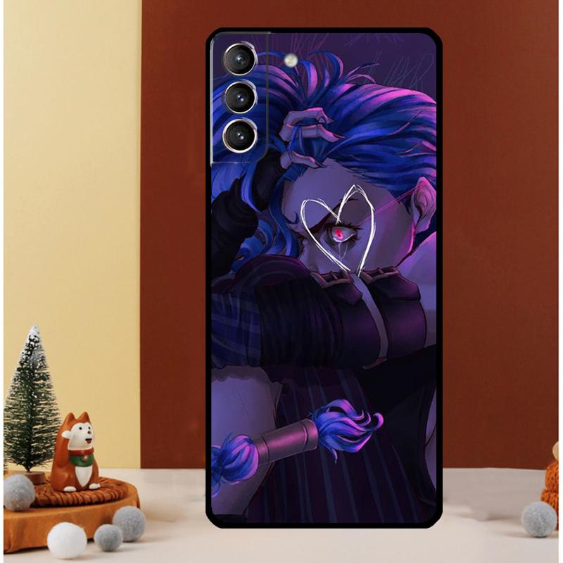 Anime Arcane Jinx Case For Samsung Galaxy S23 S24 Ultra S8 S9 S10 S22 Plus Note 10 20 Ultra S20 S21 FE Cover