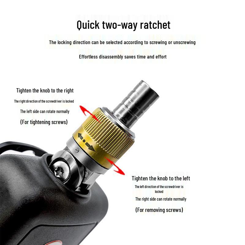 Multi-Function Ratchet Screwdriver Set: Adjustable Gun-Shaped Handle with Chrome Vanadium Steel Bits for Household Repair.