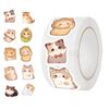 500 Pieces/roll Roll Sticker Tape Big-eyed Cat Sticker Handbook Material Decorative Envelope Seal Sticker