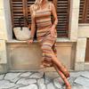 Spring/summer Women's Fashion Casual Striped Holiday Style Sleeveless Vest Dress