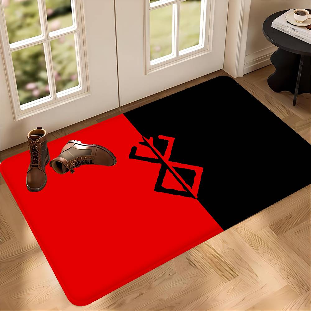 Berserk Guts Alfombra de Piso Anime Estilo Nórdico Felpudo para el Hogar Alfombras para Baño-Inodoro Alfombra Decorativa para Dormitorio Hotel