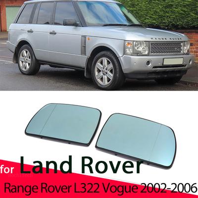 Left&Right Side Blue Heated Wing Mirror Glass Wide Rearview Mirror for Land Rover Range Rover L322 Vogue 2002-2006