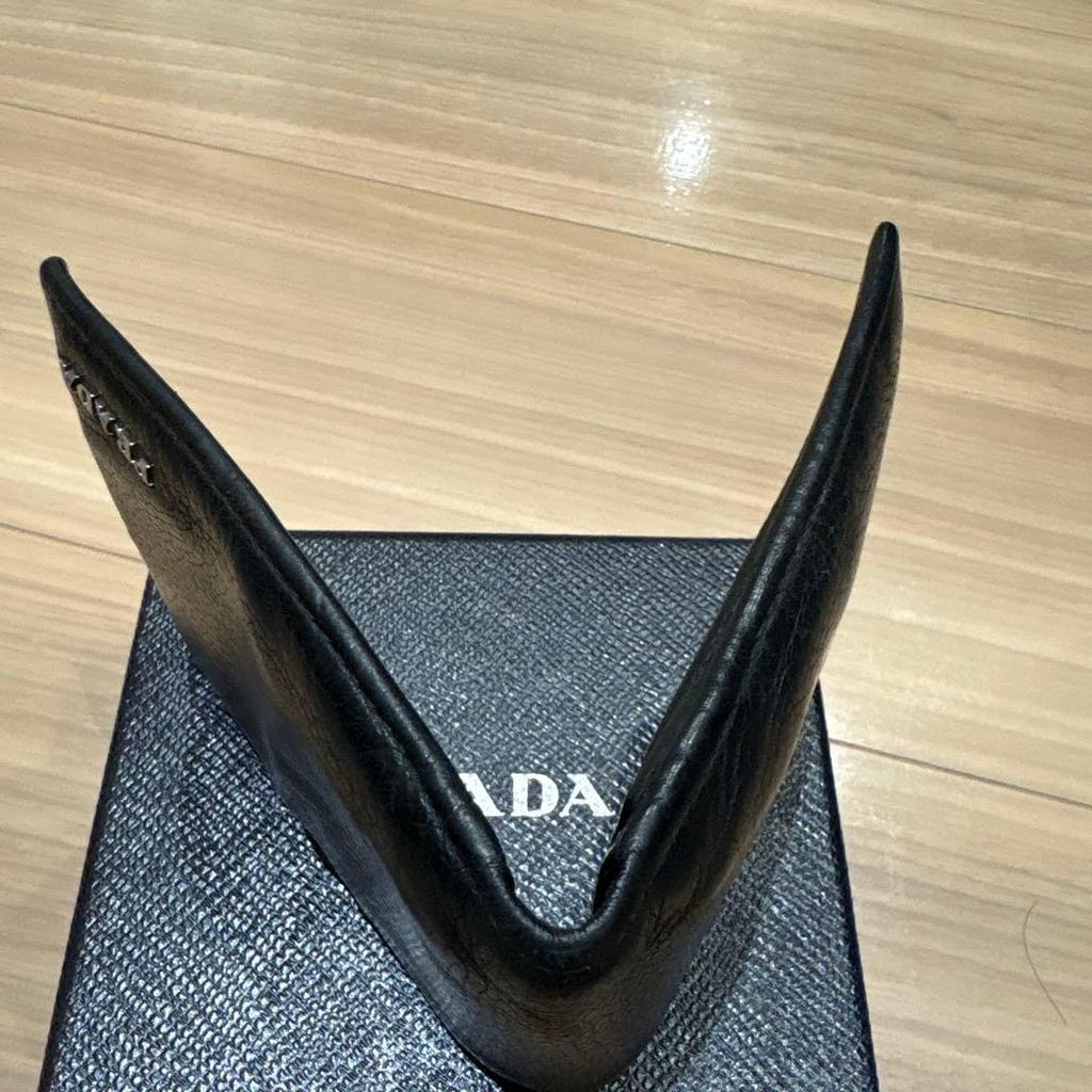 Used PRADA Bi-fold Wallet VITELLO GRAIN 2M0738