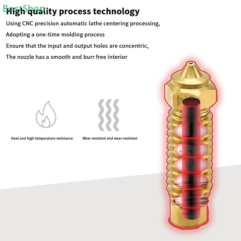 3D Printer Accessories Elegoo Nozzle Brass Hard Steel Nozzle 0.2-1.0mm For Neptune 4 Plus Max