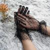 1/2Pair Sexy Transparentes Dot Print Black White Mesh Tulle GloveSpring Summer Thin Short Glove Club Prom Party  Dress Glove