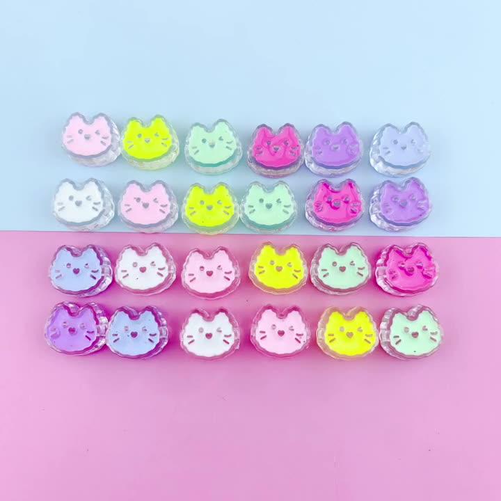 20 ks náhrdelník náramek DIY ruční výroba smaltovaných koček pro děti dívky roztomilé ručně vyráběné kouzlo průhledné korálky šperky doplňky