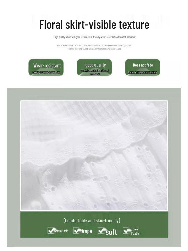 Women's Princess-Style White Lace Midi Skirt - A-line, Tiered, Flared, Spring/Summer Design