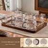 Luxury Glacier Glass Pitcher & Cup Set for Living Room - Elegant Cold Water Drinkware