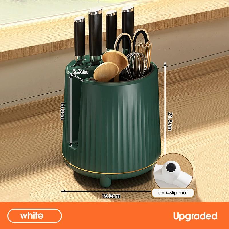 1Pc Rotating Knife Holder Holder Spoon Chopsticks Fork Storage Holder Kitchen Storage Tableware Drain Shelf Home Organizer
