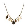 Braided Cord Shell Necklace Coastal Neckchain With Ceramic Ocean Details for Beach Vacation, Resort Wear and Casual Use