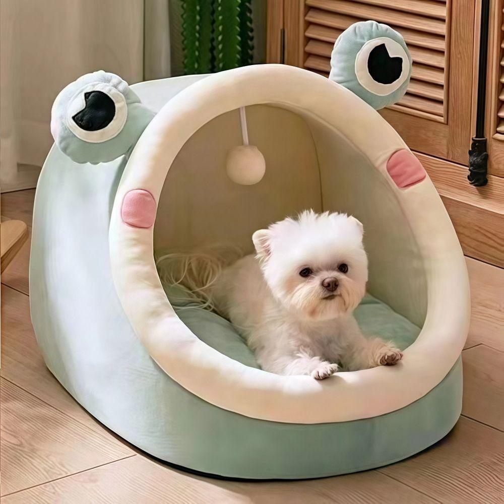 Comfort Pet House Green Frog Sleeping Nest Bed Cute Cat Dog Bed  For Puppy Kitten