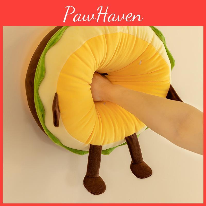 Burger Plush Toy Cute Cartoon Pp Cotton Filling Children Birthday Gift Festival