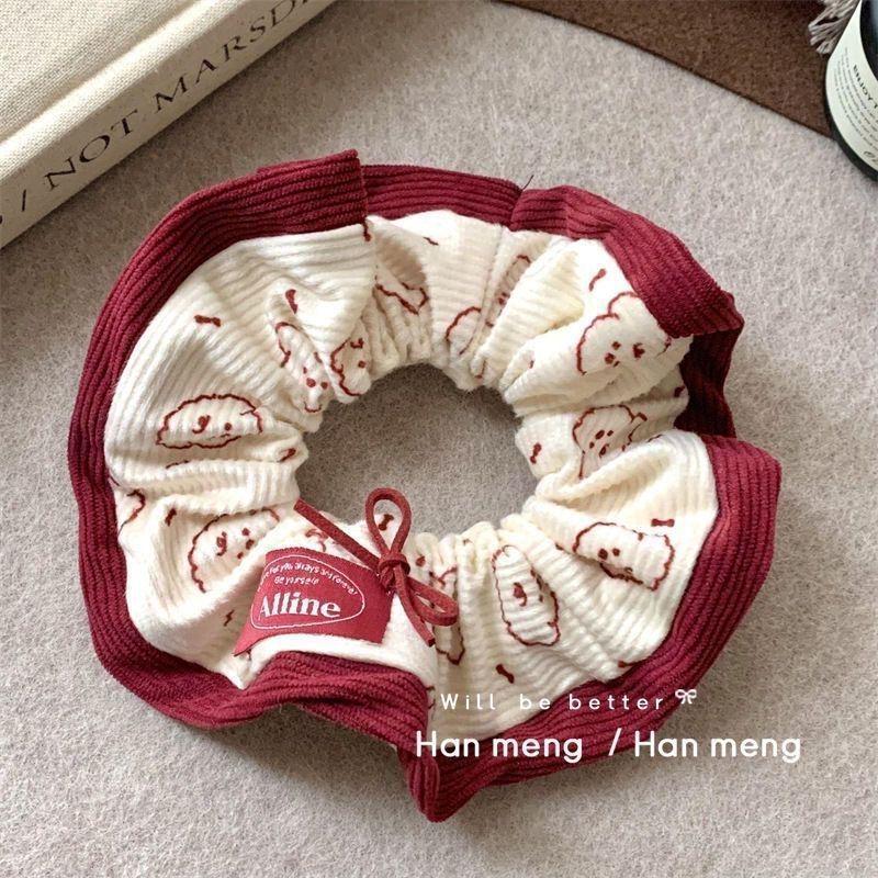 Scrunchie Coreano in Pizzo con Volant e Fiocco - Accessorio per Capelli Carino e Dolce