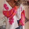 2024 Ethnischer Stil Floral Jacquard Strickjacke Pullover