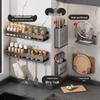 Abdo Gunmetal Grey Wall-Mounted Kitchen Spice Organizer