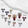 Princess Rhinestone Bow Nail Art Stickers - Colorful Crystal Pendant Accessories