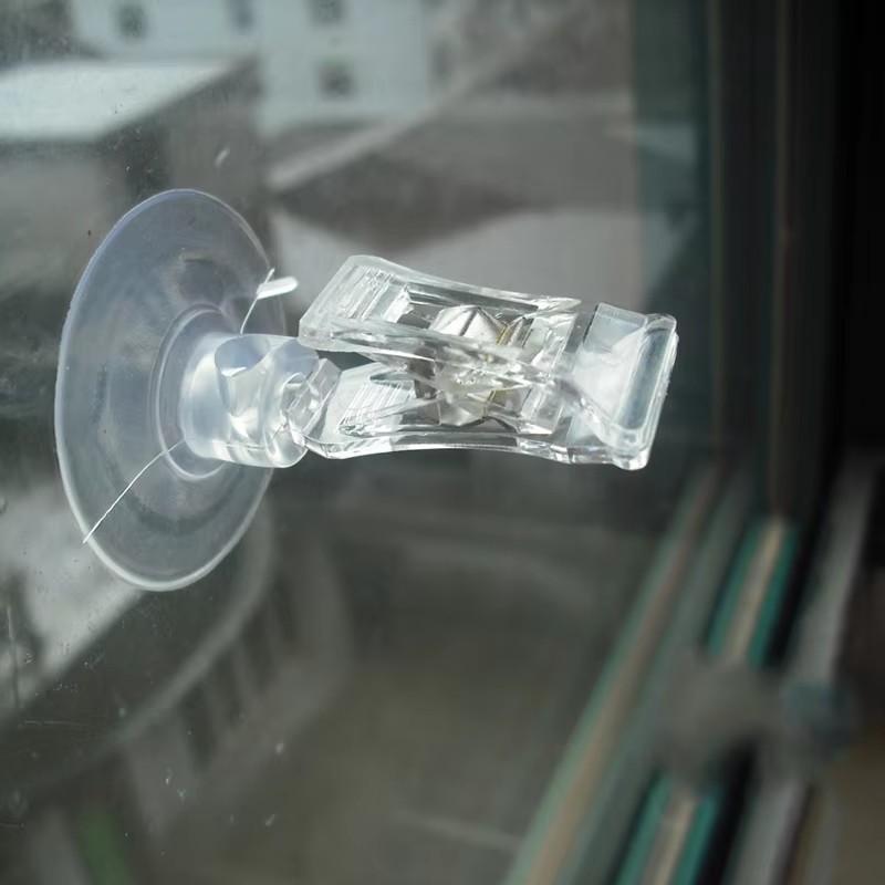 Clear Sucker Clamp Bathroom Wall Suction Cup Clip for Window Office Door Multifunctional ABS Home Mall Shop Smooth Surface Rack