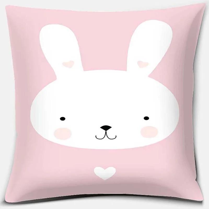 Cute Cartoon Animal Pattern Print Collection Pillowcase Square Home Office Decor