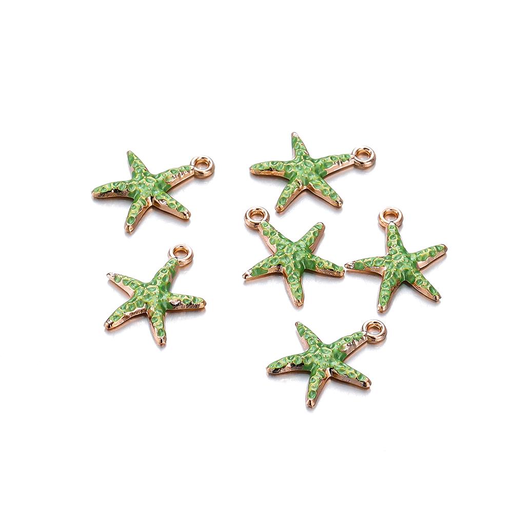 10Pcs Ocean Starfish Shell Charms With Imitation Pearl Pendants For Necklace Bracelet Pendants DIY Jewelry Making Accessories