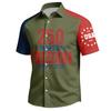 Men's Independence Day Printed Collared Top Men's Casual Sports Short-Sleeve Shirt