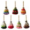 Plush Christmas Tree Ornament Mini Fluffy Christmas Tree Pendant with Star Treetop Multicolored Xmas Tree Shaped Hanging Crafts for Home Party Decor