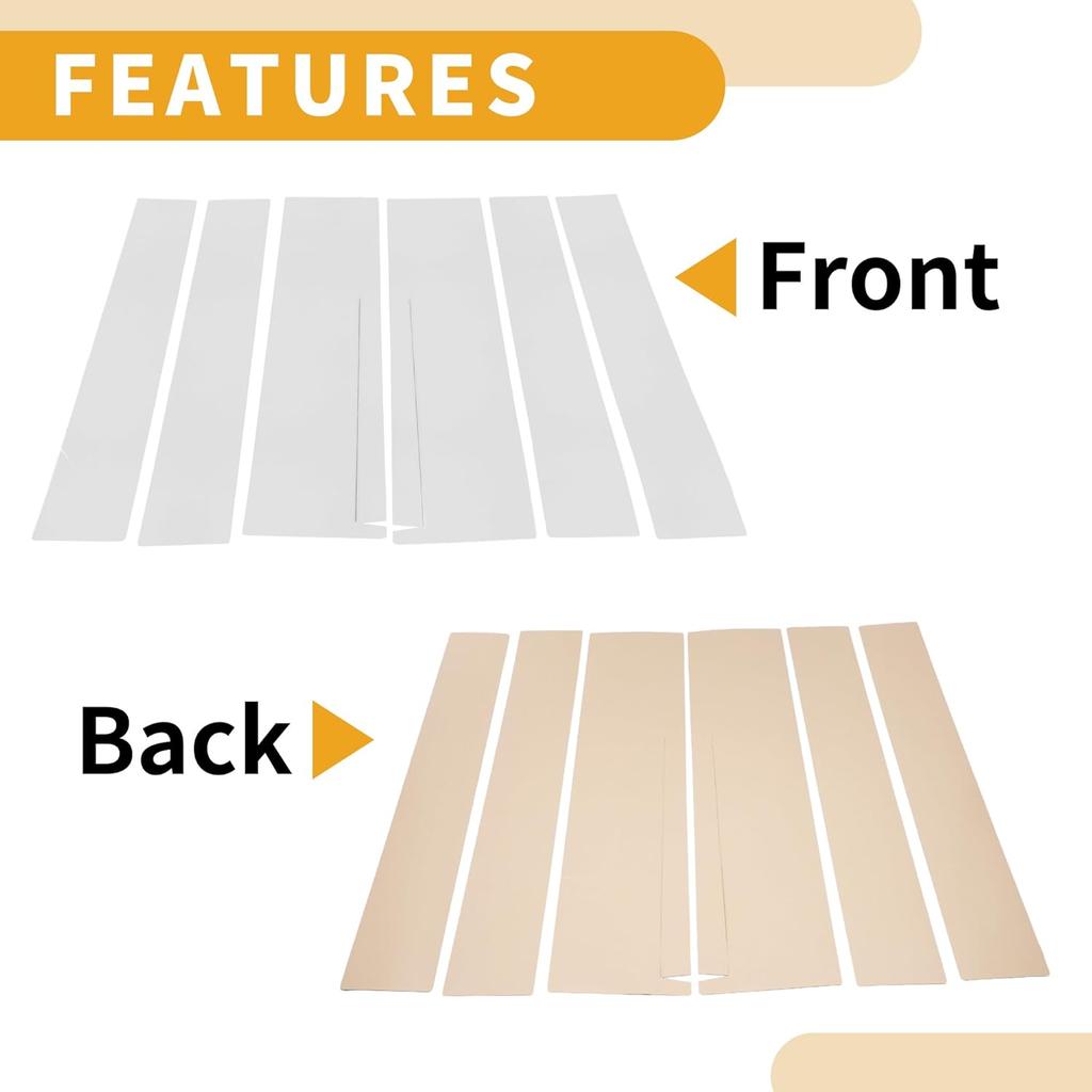 Door Pillar Window Trim Front Rear Left Right Anti Scratch Sticker Pillar Posts Cover for Honda STEPWGN 2022-2024 Chrome Silver Tone