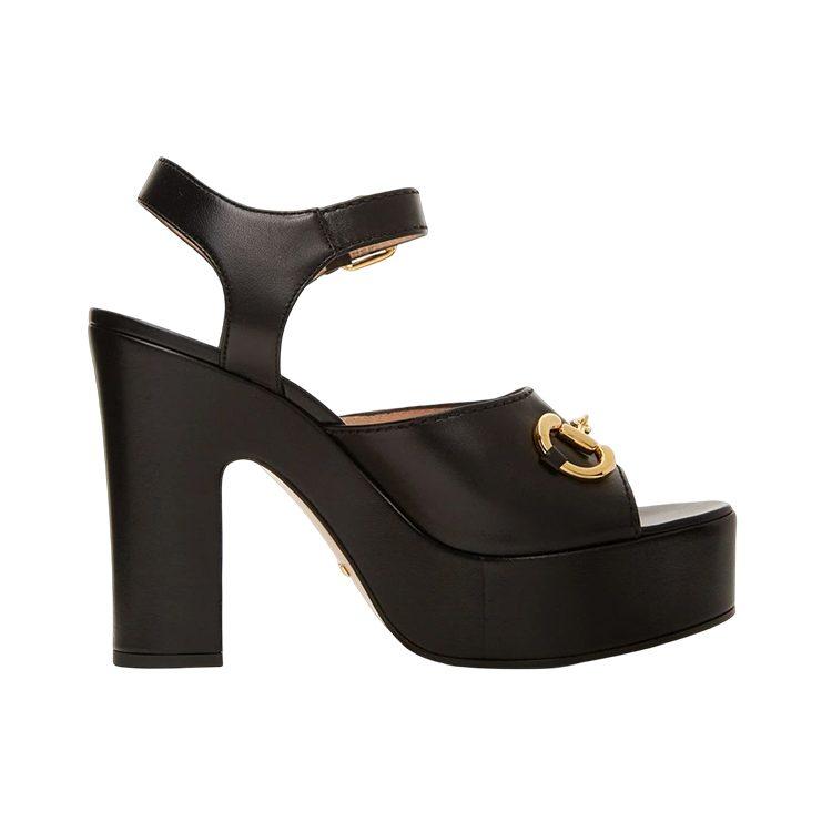 Gucci Horsebit Leather One Strap Sandals 12cm Women's Black 674776 BKO00 1000