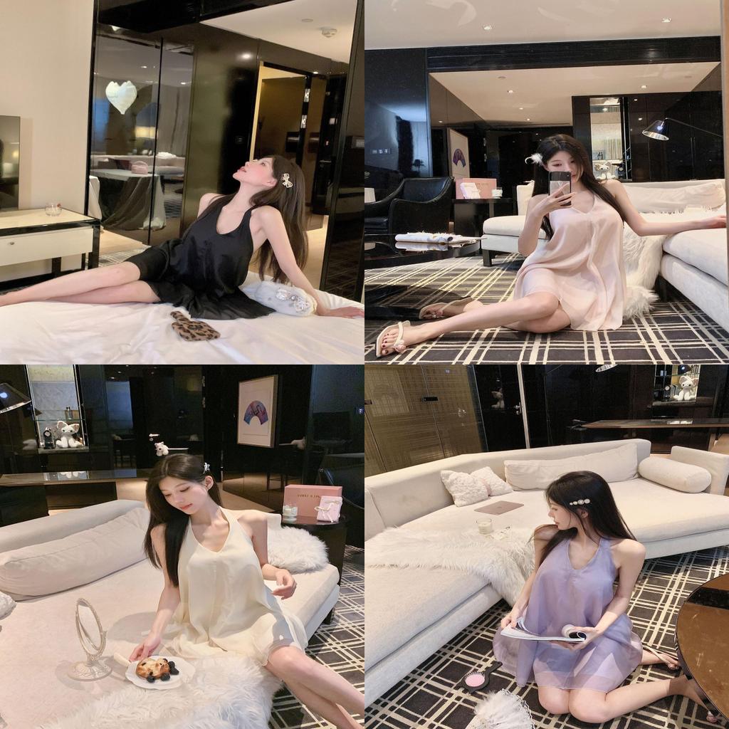 Pure Desire Backless Sleep Dress Women Summer Thin Satin Nightwear With Vneck For Home