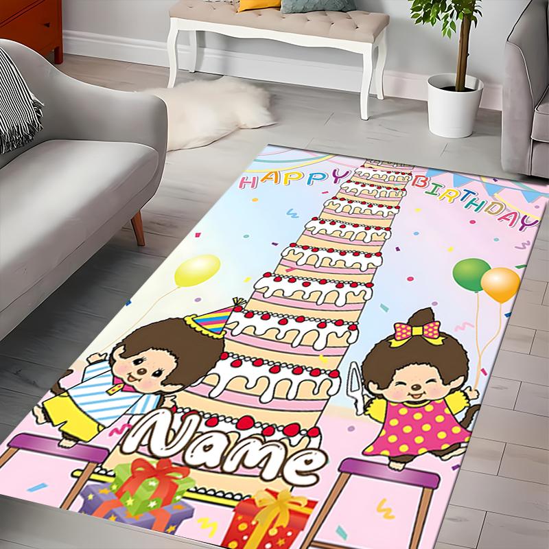 Custom personalization Monchich Area Rug - Perfect For Kitchen, Bathroom,Laundry Room Decor Large Size Available,Gift All Seasons