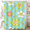 Modern Bathroom Shower Curtain with Flower Design Waterproof and Washable Fabric for Home Decor in Various Colors (Green/Yellow/