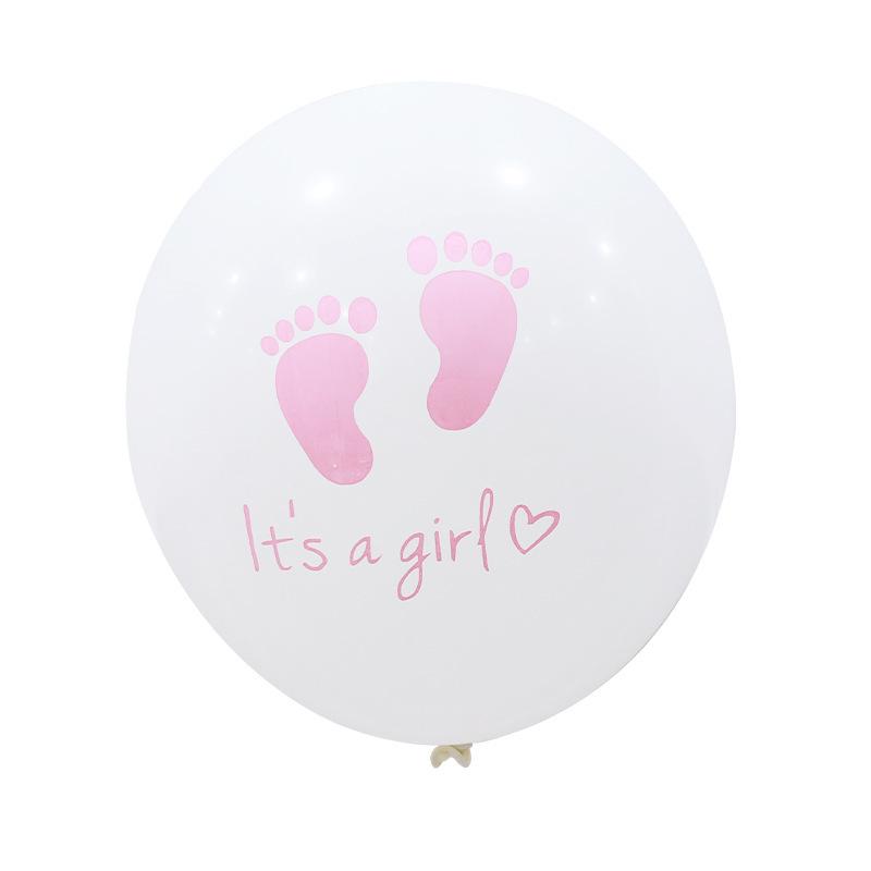 12 -Inch Gender Reveal Toe Printed Balloon Baby Birthday Party Round Blue Pink Latex Balloon 100pcs 