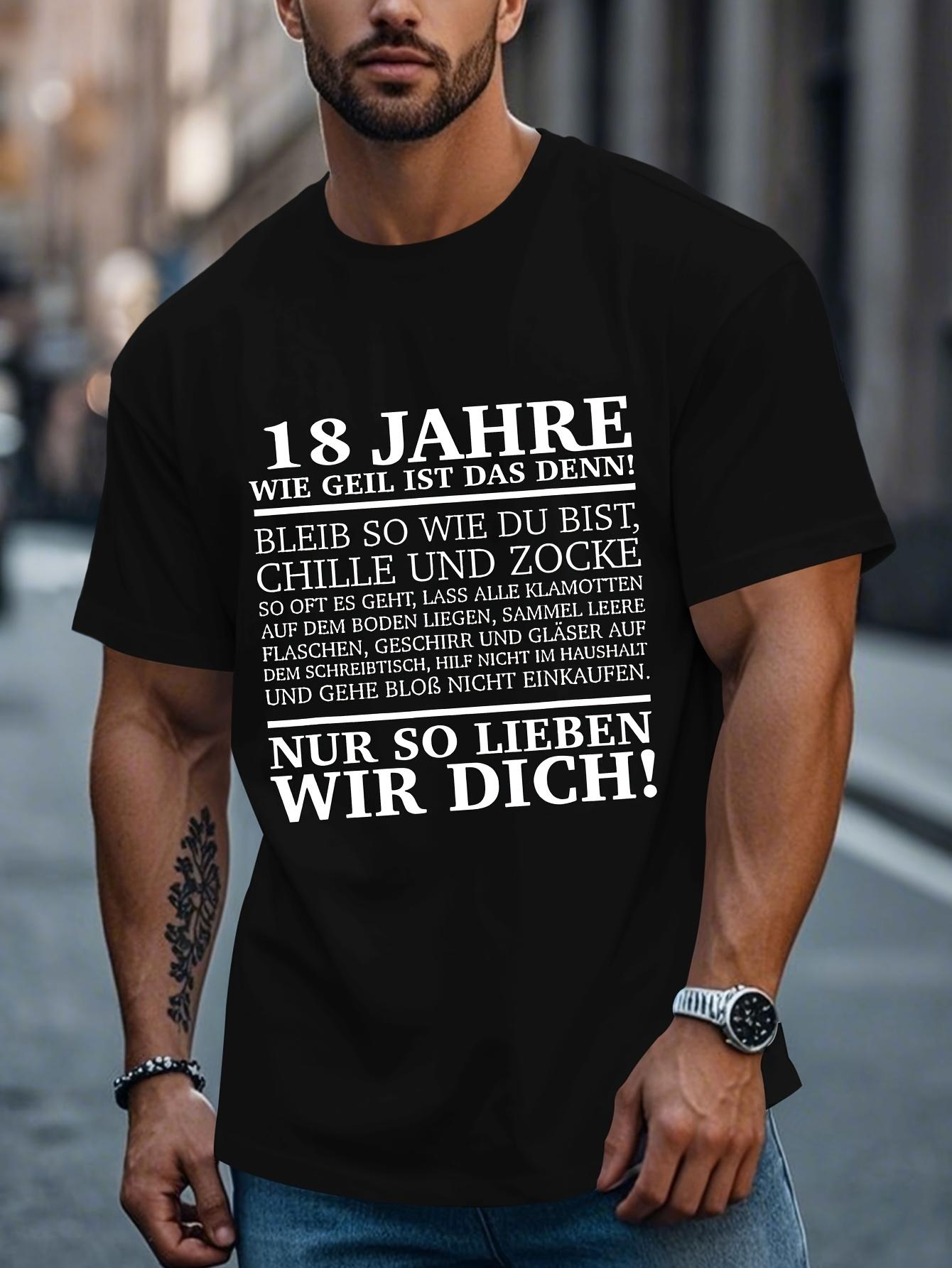 T-Shirt y2k 18th Birthday German Quote Black 3XL
