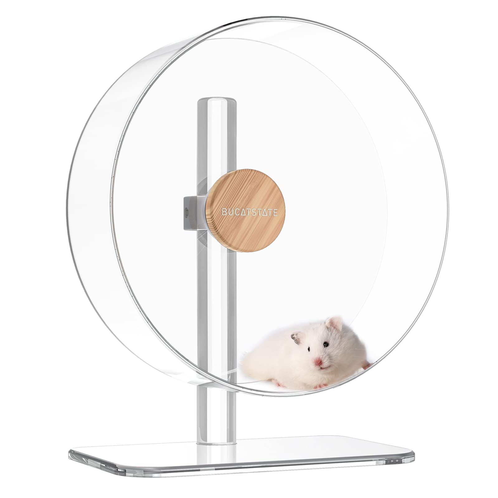 

BUCATSTATE 32см Бесшумное Колесо для Хомяка Большое Двойное Легкое Подходящее для Золотистого Сирийского и Других Маленьких Прозрачное Колесо, Тихое, Диаметр, Подшипники, Устойчивое, Бегать,