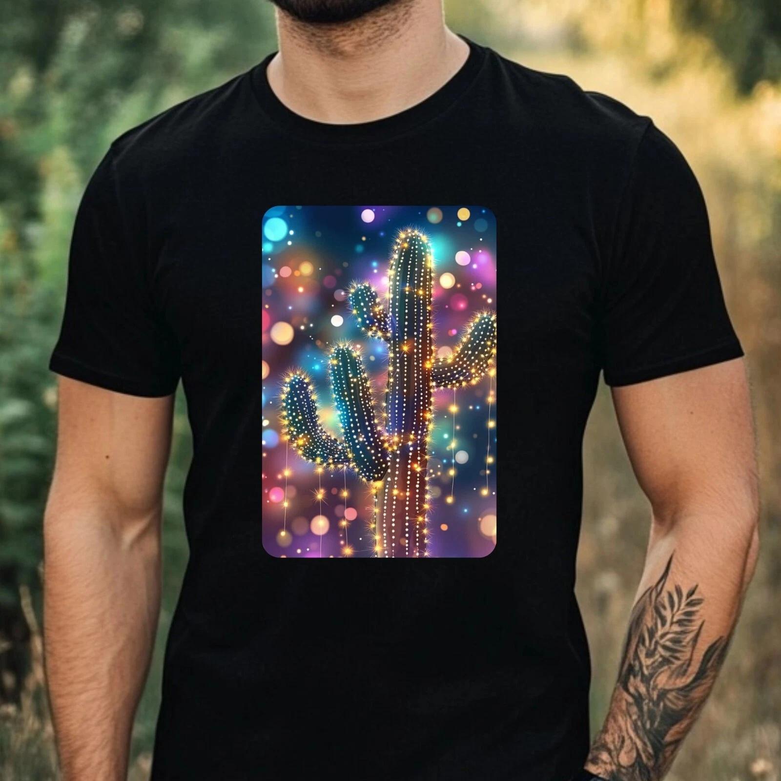 T-Shirt Herren Kaktus im Licht Motiv Baumwolle Größe XS bis 5XL XS