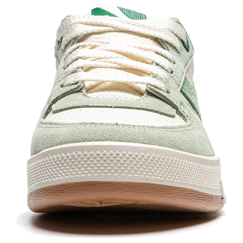 Li-Ning Synthetic Leather Thick Sole Fashionable Versatile Non-Slip Wear-Resistant Low-Top Sneakers Women Sneakers Light-Green AEPU028-4