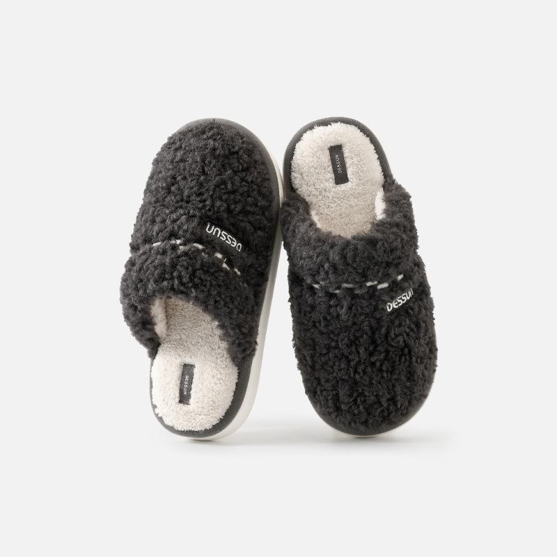 

Хлопковая обувь, Внутренний флис для тепла, Утолщенные плюшевые туфли и тапочки Fits 43-44 темно-серого