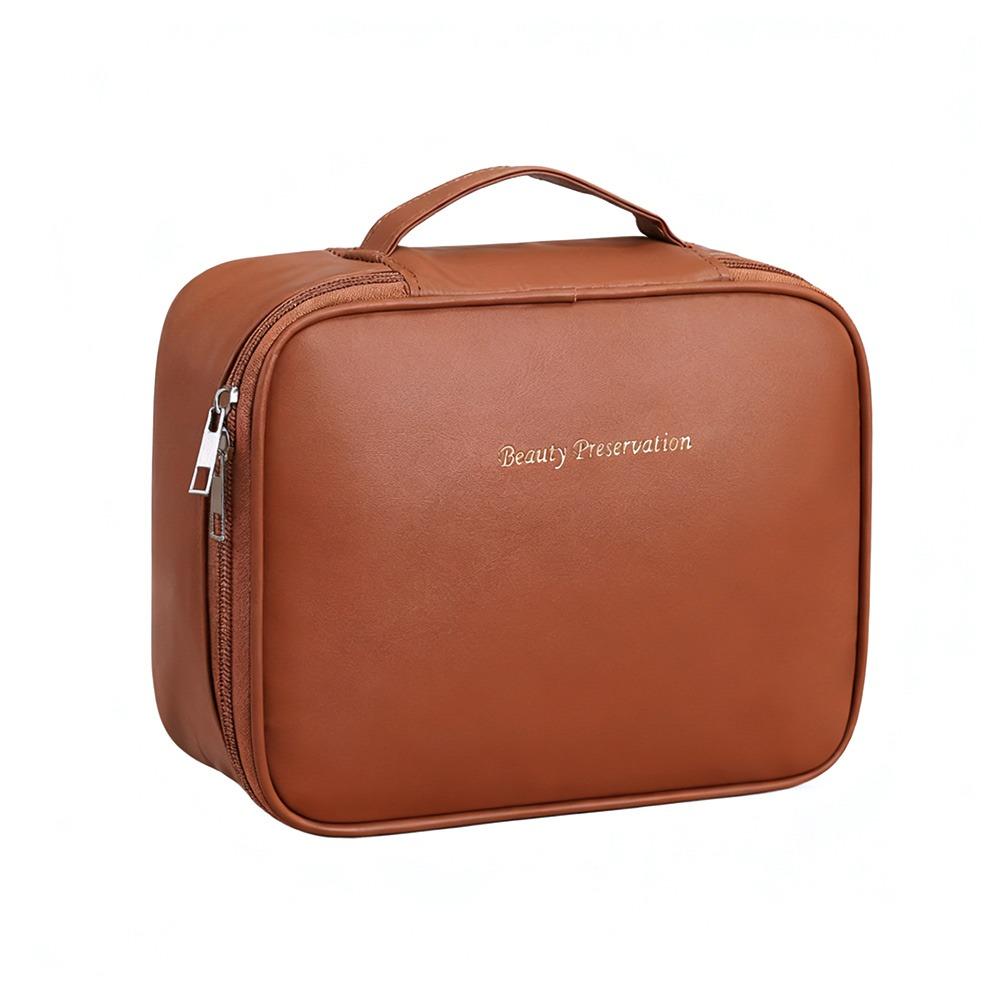 Square Detachable Makeup Bag PU Leather Zipper Cosmetic Bag Compartmentalized Storage Waterproof Makeup Bag Storage Bag