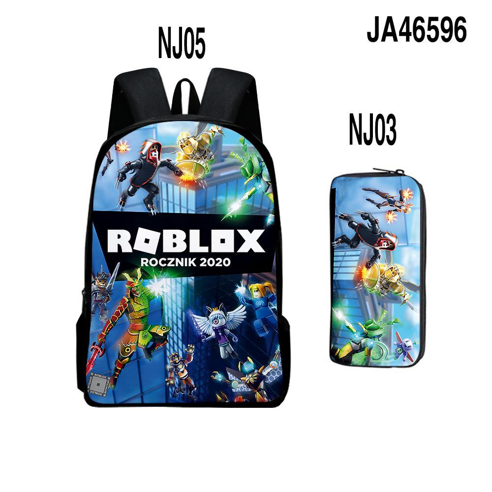 Roblox Two-Piece Set, Elementary And Middle School School Bag, Children'S Backpack, Cartoon Animation Backpack.