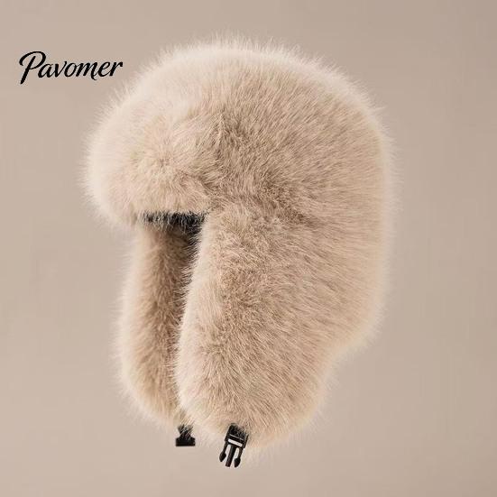 Cozy Outdoor Sports Cap Faux Fur Trapper Hat, Fuzzy Winter Hat with Ear Flaps, Fleece Fashionable Headwear Lined Windproof Ushanka for Women