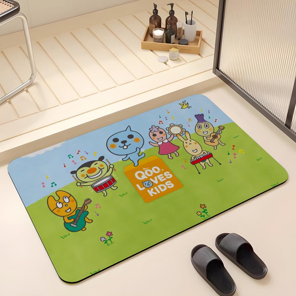 ANIME Q-Qoo Floor Mat Absorbent Floor Mat Non-Slip Entrance Rug for Bathrooms Restrooms and Toilets