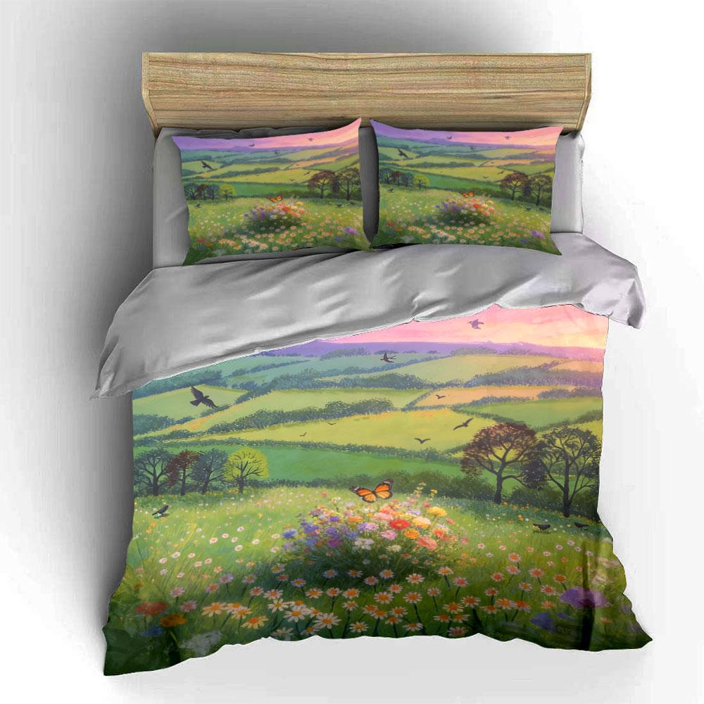 Nature Scenery Decor Set Soft Comfortable Duvet Cover Bedding Set Included 1*Duvet Cover & 2*Pillowcases, Gift